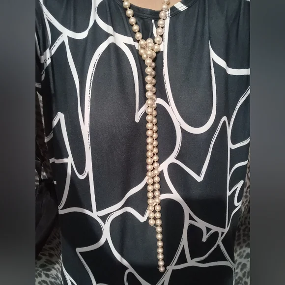 Women Ivory White Pearls Balls Long Necklace - Picture 4 of 10